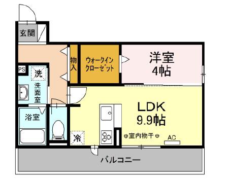 ハッピーミヤハラ(1LDK/3階)の間取り写真