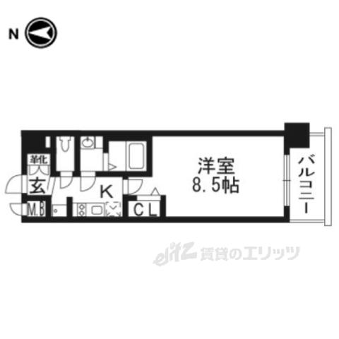 プレサンスTHE KYOTO流雅(1K/6階)の間取り写真