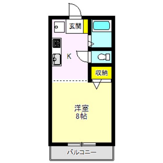 ユーハイツ(1K/1階)の間取り写真