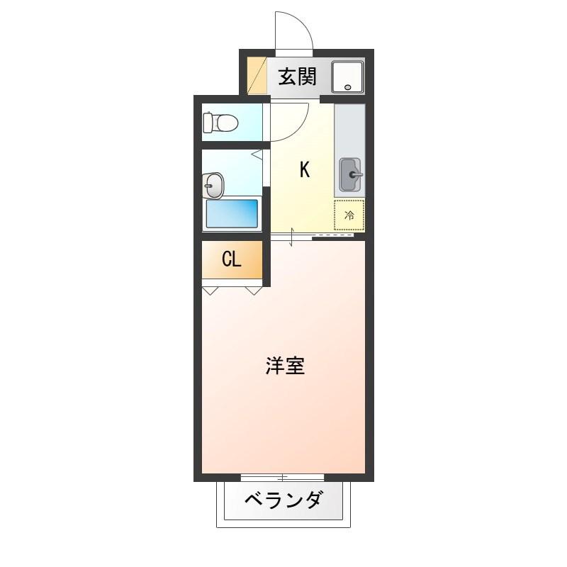 アベニュー野沢(1K/3階)の間取り写真