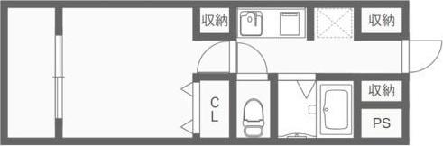 サウスガーデン南森町(1K/2階)の間取り写真