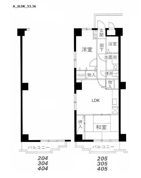 MAISON DE 山田(2LDK/4階)の間取り写真