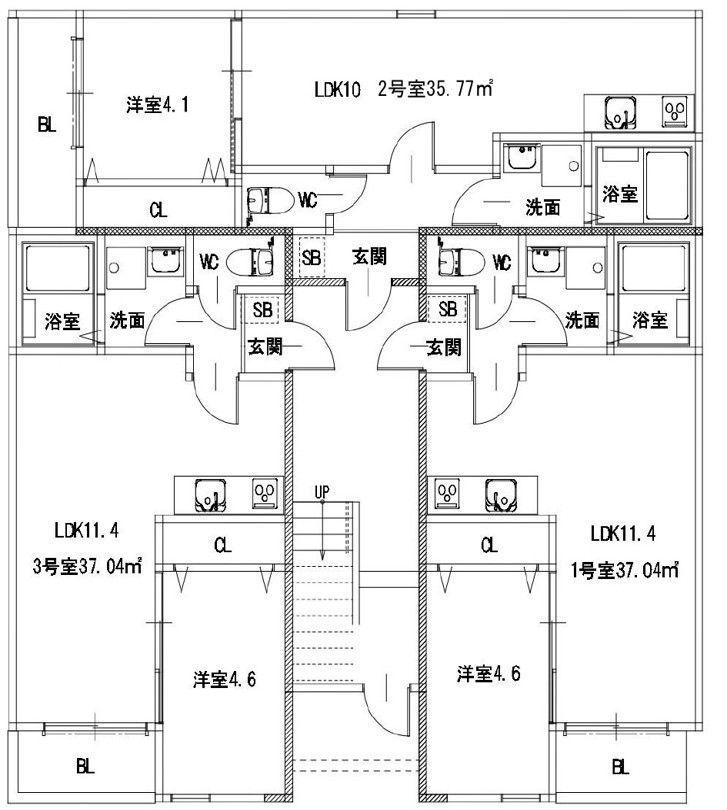 MUGINO BASE(1LDK/3階)の間取り写真