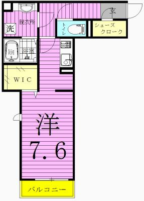 クレール馬橋(1K/2階)の間取り写真