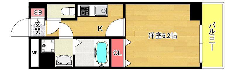 KANOACIA(1K/6階)の間取り写真