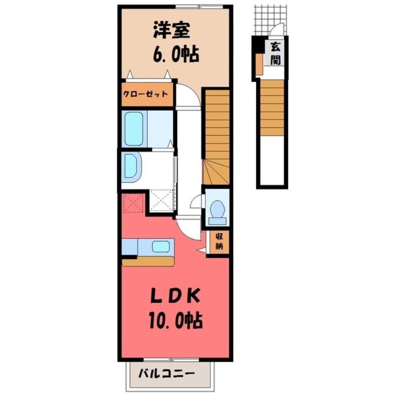 エテルノスタ-(1LDK/2階)の間取り写真