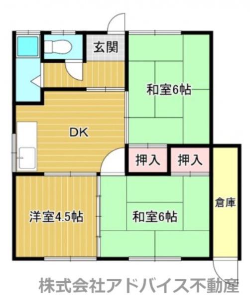 松藤アパート(3DK/1階)の間取り写真
