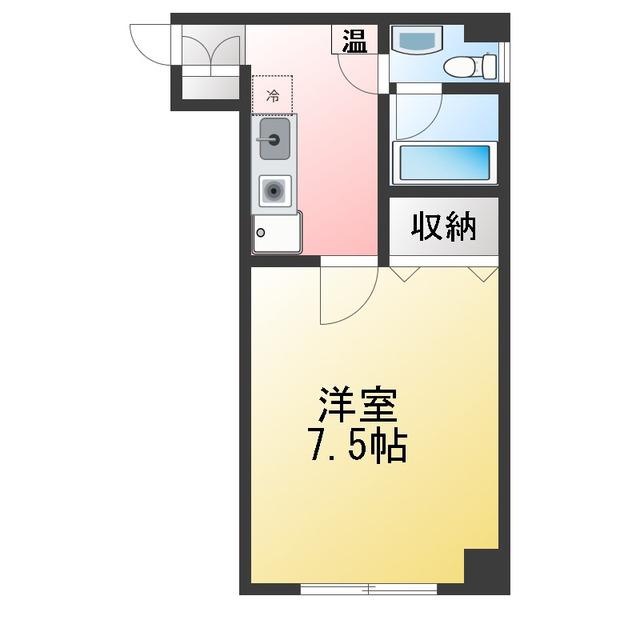 アヴェニュー市ヶ谷(1K/1階)の間取り写真