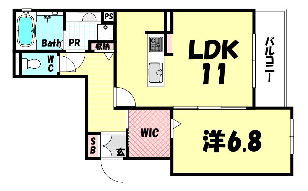 KITANO COLN(1LDK/1階)の間取り写真