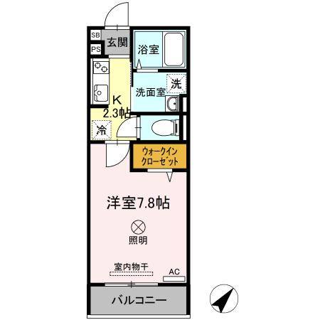 ルミナス大和町(1K/3階)の間取り写真