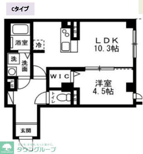 ディアコートあざみ野(1LDK/1階)の間取り写真