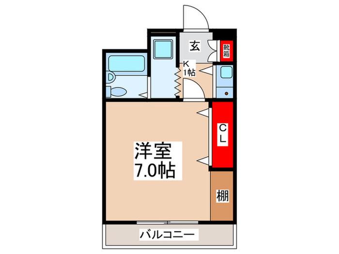 ジュネス絹田II号館(1K/3階)の間取り写真