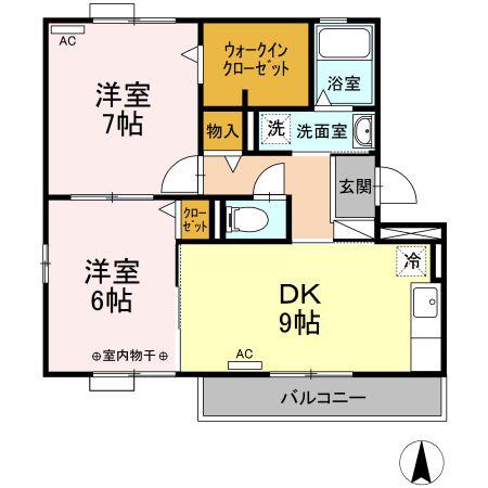 ＪＲ中央本線 神領駅 徒歩18分 3階建 築19年(2DK/3階)の間取り写真