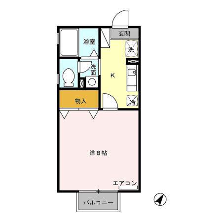 セジュール雅(1K/2階)の間取り写真