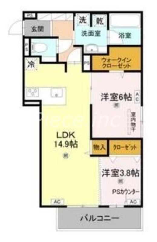 メゾンルル赤川(2LDK/3階)の間取り写真