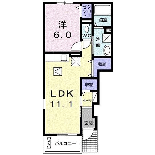 プチボヌール(1LDK/1階)の間取り写真