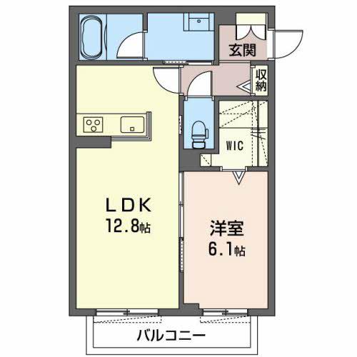 シャーメゾン六条(1LDK/3階)の間取り写真