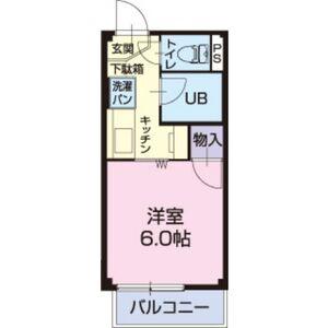 サープラスワン坂ノ尾(1K/2階)の間取り写真