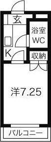 タートル21(1K/3階)の間取り写真