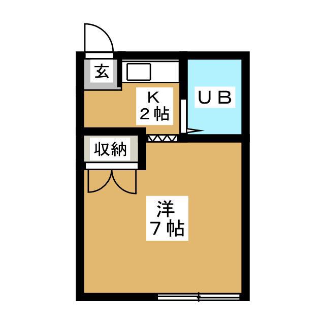 ヤナセコーポ1号館(1K/1階)の間取り写真