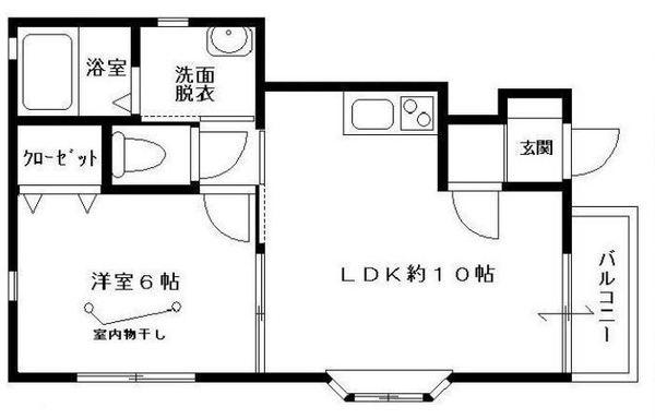 深川Kハイツ(1LDK/1階)の間取り写真