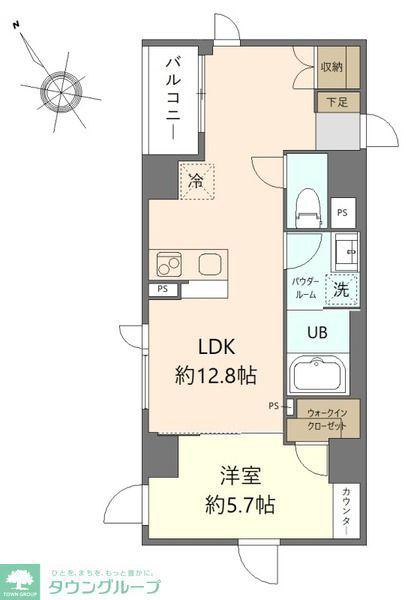 DI FORESTA KOSUGI (1LDK/5階)の間取り写真