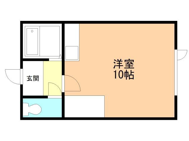 クリーンコーポ藍(ワンルーム/2階)の間取り写真