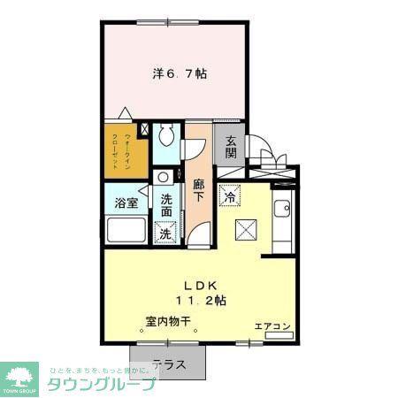 KSアトレア(1LDK/1階)の間取り写真