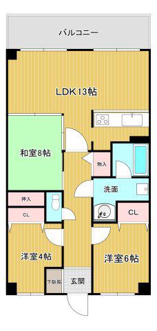 サーパス神戸北(3LDK/1階)の間取り写真