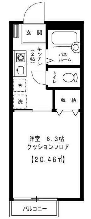 カイリホーム(1K/2階)の間取り写真