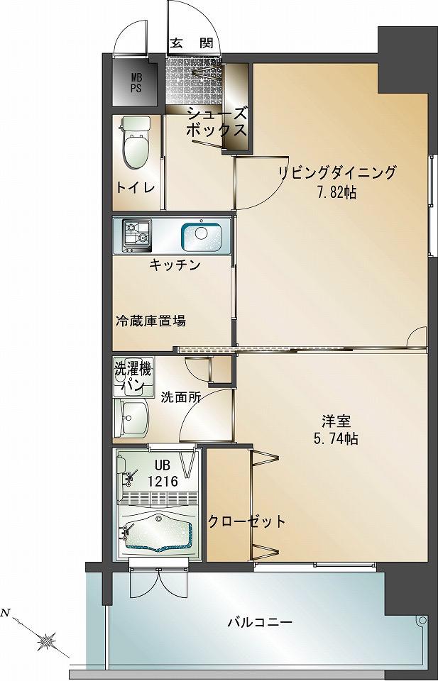 エンクレスト天神南II(2K/11階)の間取り写真