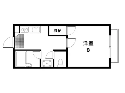 メゾンシェール(1K/2階)の間取り写真