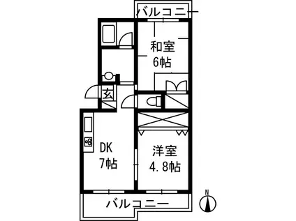 マイローヤルパークI(2DK/3階)の間取り写真