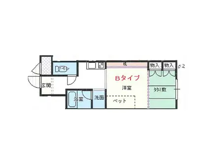 ラ・セトルメント(1K/3階)の間取り写真