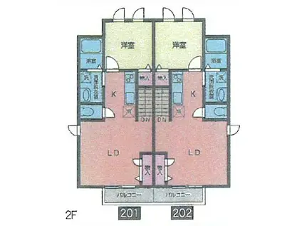 コントレイル(1LDK/2階)の間取り写真