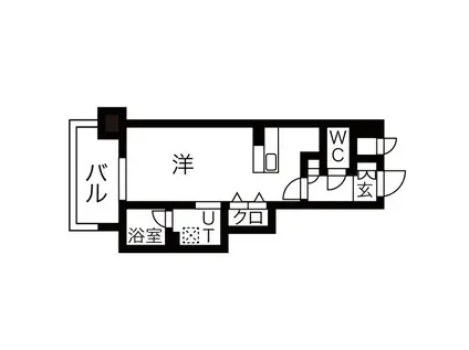 プレジール三ノ宮3(ワンルーム/6階)の間取り写真