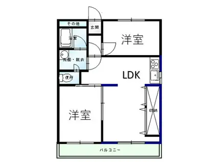 EL AL KHAZAR KOIKE  エルアルカザール小池 (2LDK/4階)の間取り写真