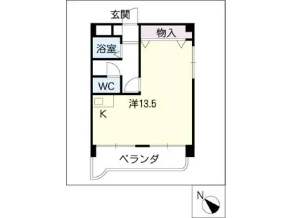 サン・モール井田野並(ワンルーム/5階)の間取り写真