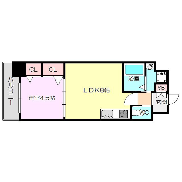 BRAVI新大阪(1LDK/9階)の間取り写真