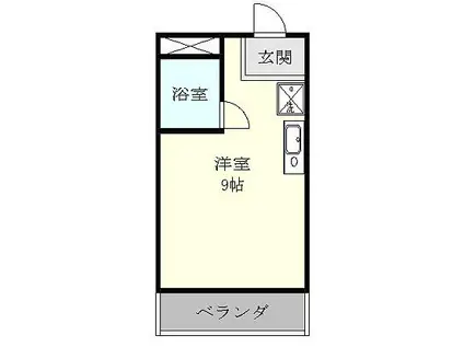 シャトレータカギ(ワンルーム/5階)の間取り写真