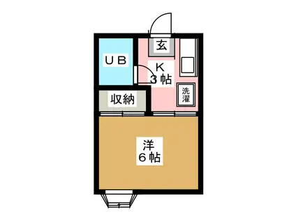 コーポ寺口(1K/1階)の間取り写真