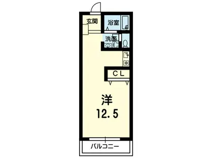 リライズ九品寺(ワンルーム/4階)の間取り写真
