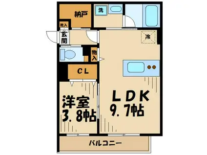 レミオ橋本(1LDK/1階)の間取り写真