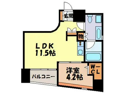 シャトー&ホテル名駅南II(1LDK/7階)の間取り写真