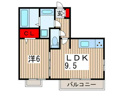 カーサフルヤマ(1LDK/2階)の間取り写真