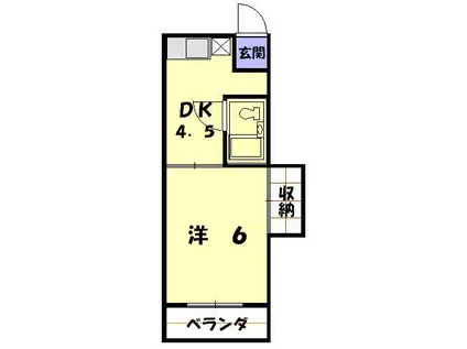 モリタビル(1DK/3階)の間取り写真