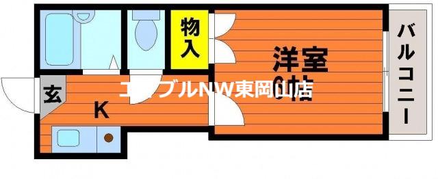 BRUNO原尾島(1K/2階)の間取り写真