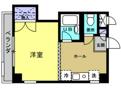 ヴィラムサシノ(1K/2階)の間取り写真
