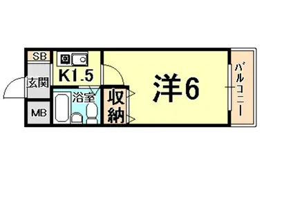 川西高田マンション(1K/3階)の間取り写真