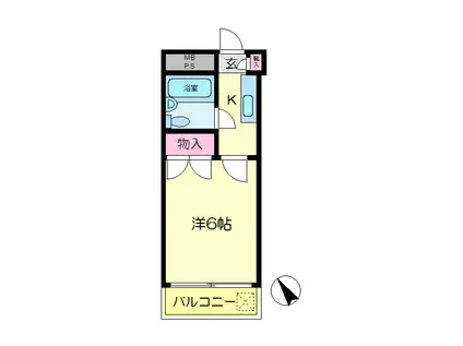 永山マンション(1K/4階)の間取り写真